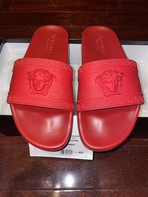 versace slide red fake|versace vanitas slides.